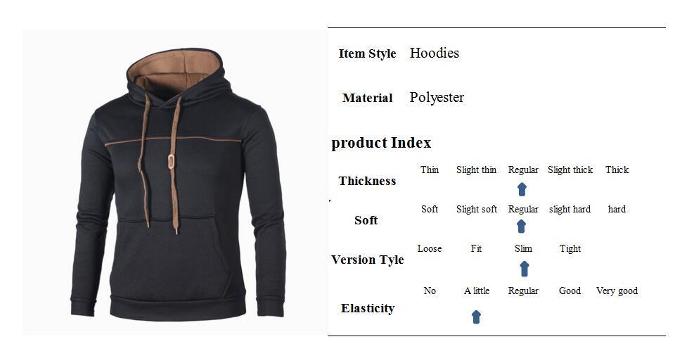 Classic Autumn New Arrival Sportswear Men Sweatshirt - Striped Color Hip-Hop Male Casual Hooded Pullover Hoodie Coat (TM5)(CC1)(1U100)