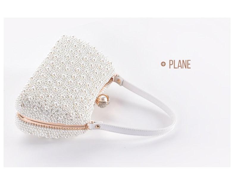 New Handbag Pearl Day Clutch Luxury Women Wedding Chain Crossbody Shoulder Bag - Small Hand Purse Crystal Evening Party Bags (WH1)(WH6)(1U43) - Deals DejaVu