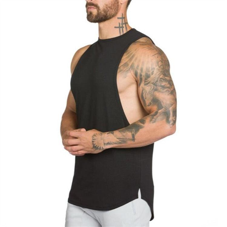Top "NO PAIN NO GAIN" clothing - bodybuilding stringer gym tank top - men fitness singlet cotton sleeveless shirt muscle vest (TM7)(1U101)(1U100)