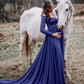 Long Tail Maternity Dresses Photography Props V-Neck Maxi Gown Cotton Dress Pregnant Women Pregnancy Autumn Photo Shoot Clothes (Z6)(1Z1)(2Z1)(3Z1)(7Z1) - Deals DejaVu