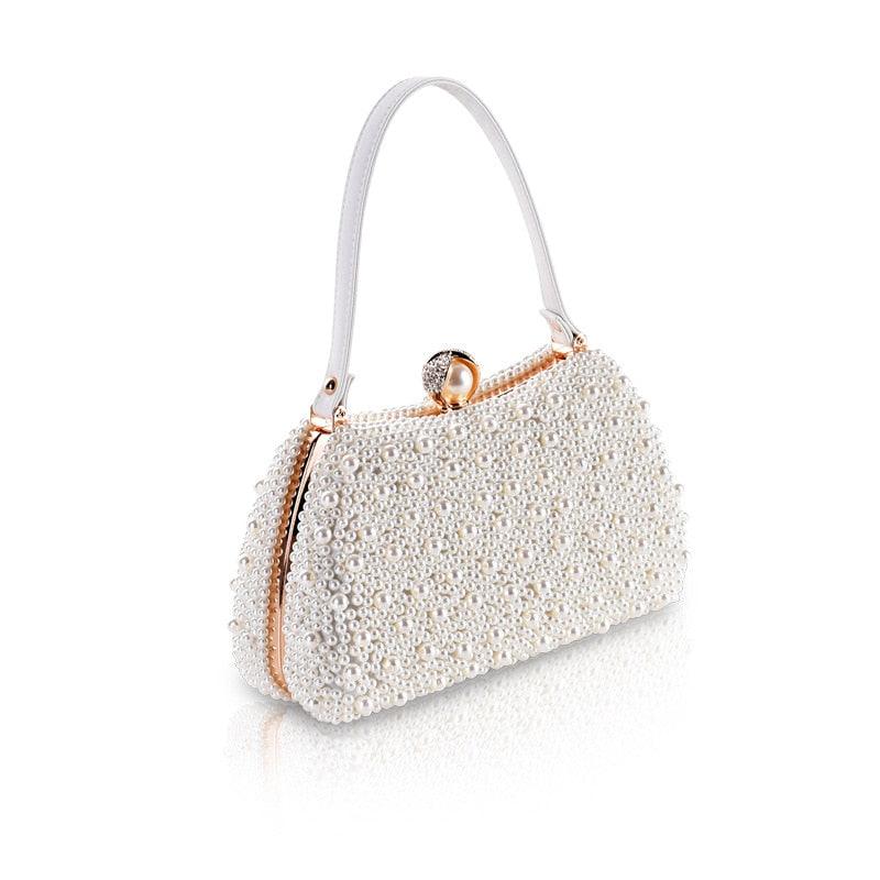 New Handbag Pearl Day Clutch Luxury Women Wedding Chain Crossbody Shoulder Bag - Small Hand Purse Crystal Evening Party Bags (WH1)(WH6)(1U43) - Deals DejaVu