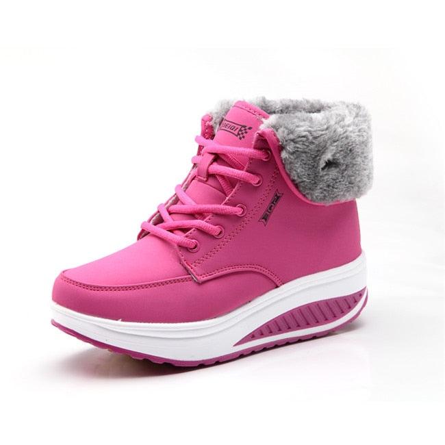 High Quality Waterproof Winter Women Boots - Warm Plush Snow Boots - Outdoor Non-slip Sneakers Fur Platform Ankle Boots (BB2)(CD)(WO4)(BB5)(F38)(3U38) - Deals DejaVu
