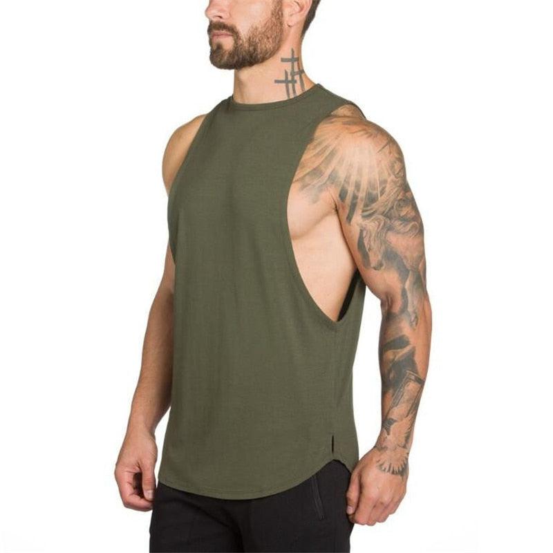 Trending Brand Gym Stringer Clothing Bodybuilding Tank Top - Men Fitness Singlet Sleeveless Shirt Solid Cotton Muscle (TM7)(1U101)(1U100)