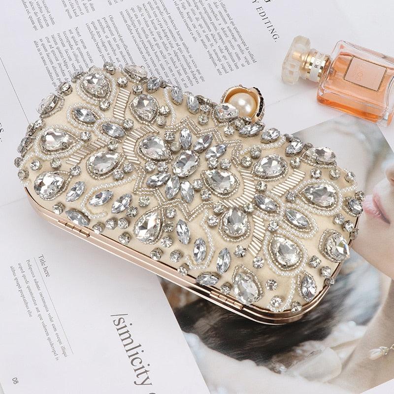 Hot Vintage Wedding Clutch Women Evening Bag - Party Purse And Handbag Rhinestone Pearl Beaded Luxury Bag Women Shoulder Bag (WH1)(WH6)(1U43) - Deals DejaVu