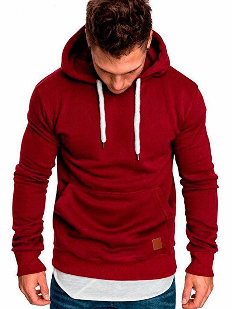 New Fashion Brand Mens Hoodies Spring Autumn Male Casual Hoodies Sweatshirts - Men's Solid Color Hoodies Sweatshirt Top (TM5)(CC1)(1U100)