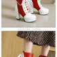 Sweet Cosplay Lolita Shoes Women Ankle Boots High Heels Ruffles Dress Wedding Shoes Bride Mixed Colors Lace Up (BB2)(CD)(WO4)(BB5)(F38)(3U38) - Deals DejaVu
