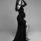 Sexy Maternity Dresses - For Photo Shoot Maxi Gown Split Side Women Pregnant Photography Props (1U5)(Z6)(Z8)(1Z1)(2Z1)(3Z1)(4Z1)(7Z1)