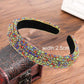 Thick Sponge Velvet Hairbands - Luxury Colored Rhinestones Wild Gorgeous Headband (1U88)