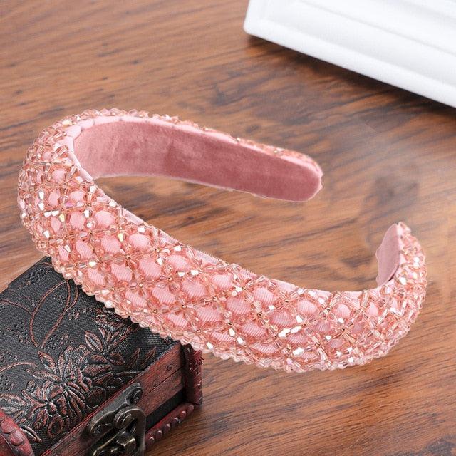 Thick Sponge Velvet Hairbands - Luxury Colored Rhinestones Wild Gorgeous Headband (1U88)