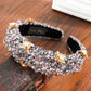 Thick Sponge Velvet Hairbands - Luxury Colored Rhinestones Wild Gorgeous Headband (1U88)