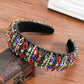 Thick Sponge Velvet Hairbands - Luxury Colored Rhinestones Wild Gorgeous Headband (1U88)