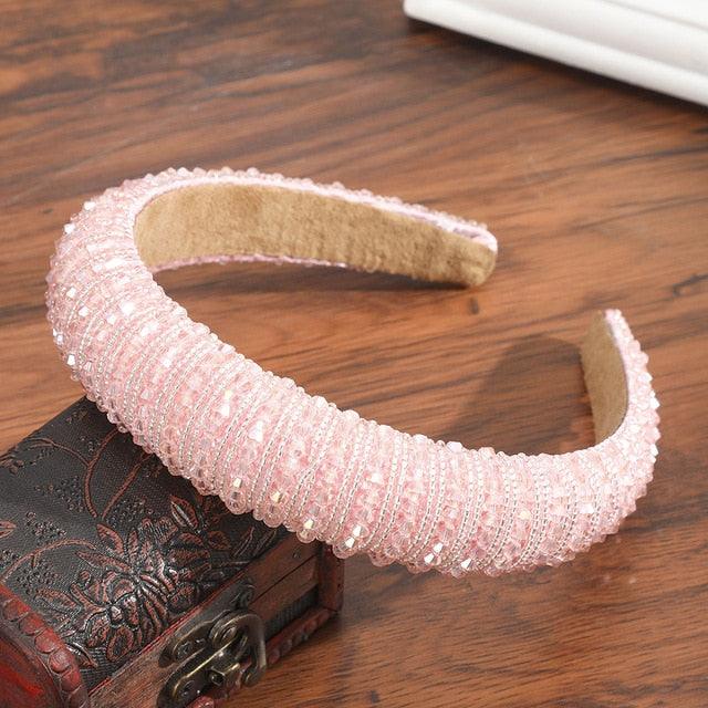 Thick Sponge Velvet Hairbands - Luxury Colored Rhinestones Wild Gorgeous Headband (1U88)