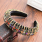 Thick Sponge Velvet Hairbands - Luxury Colored Rhinestones Wild Gorgeous Headband (1U88)