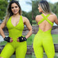 Sexy Backcross Women Bodysuit Sleeveless Textured Jumpsuit - Women One Piece Gym Sport Workout Fitness Rompers For Female Summer (2U24)(BAP)(TBL)