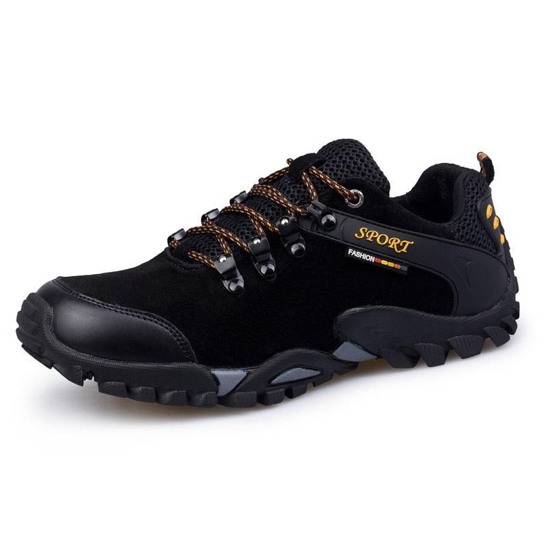 Great Casual Men Shoes Outdoor Leather Lace-up Mans Sneaker - Autumn Black Male Slip Anti-skid Walking Footwear Plus Size 38-46 (MSC3)(MCM)(1U16)(1U12)(MSC2A) - Deals DejaVu