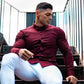 Trending Men Fashion Casual long Sleeve Solid Shirt - Super Slim Fit - Male Social Business - Fitness Sports Clothing (TM1)(T2G)(1U8)(TM8]