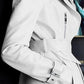 Great Spring Runway Women White Long Leather Trench Coat - Long Sleeve Elegant Luxury fashion Womens Coats- New Designer (TB8B)(TB8A)(TP3)(1U23) - Deals DejaVu