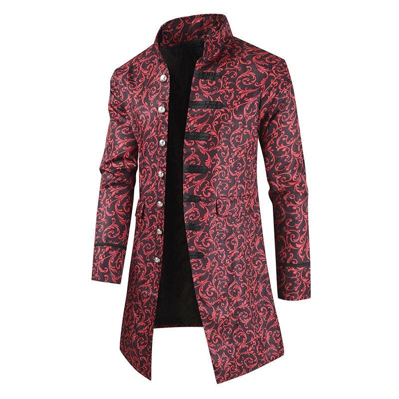 Trending Men Coat Jacquard Trench Coat - Men Vintage Medieval Gothic Mens Long Coat Halloween Cosplay Prince Trench Coats Men 5XL (D100)(TM4)(CC1) - Deals DejaVu