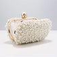 New Women Full Pearl Small Evening Clutch - Festa Chic Embroidery Beading Luxury Handbag Shoulder Chain Design Wedding Purse (WH1)(WH6)(1U43) - Deals DejaVu