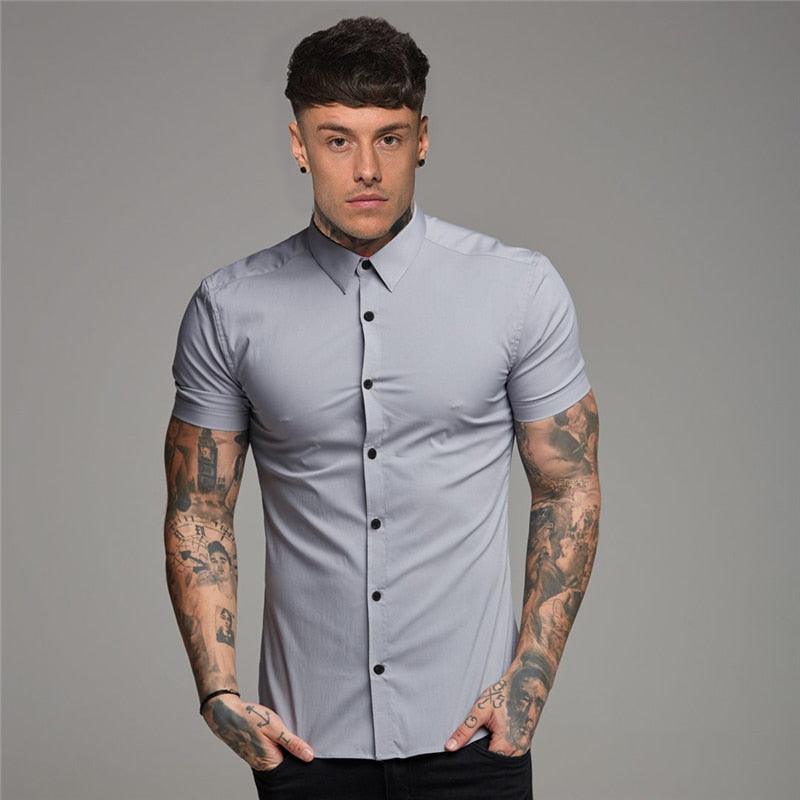 Great Summer Fashion Slim Fit Button Short Sleeve Shirts - Men Casual Sportswear Dress Shirt (TM1)(T2G)(1U8)(TM8)