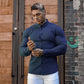 Trending Men Fashion Casual long Sleeve Solid Shirt - Super Slim Fit - Male Social Business - Fitness Sports Clothing (TM1)(T2G)(1U8)(TM8]