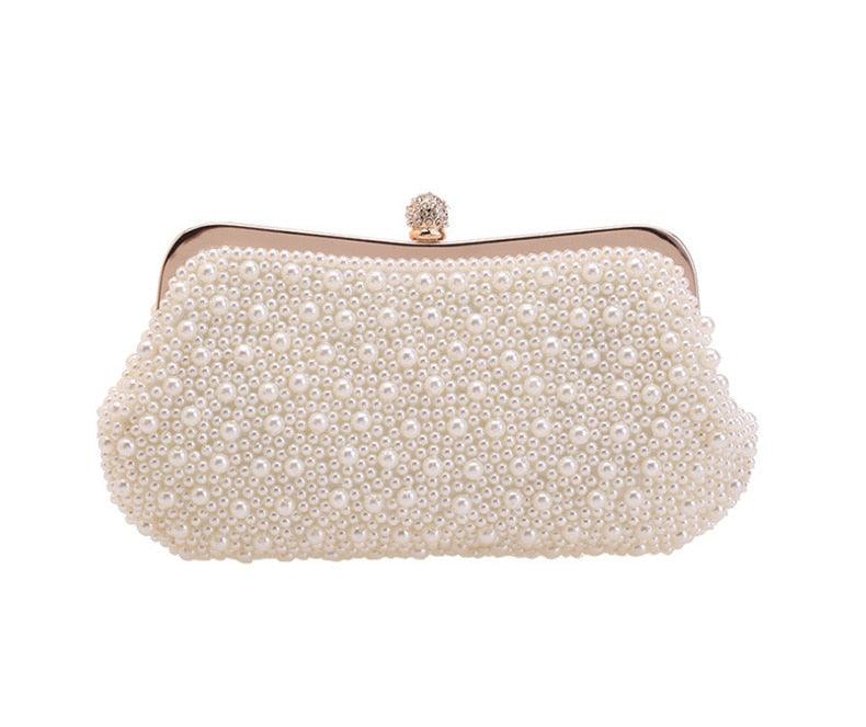 New Pearl Luxury Evening Clutch Bag For Women - Bridal Wedding Designer Purses And Handbags Chain Diamond Elegant Lady Hand Bag (WH1)(WH6)(1U43) - Deals DejaVu