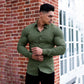 Trending Men Fashion Casual long Sleeve Solid Shirt - Super Slim Fit - Male Social Business - Fitness Sports Clothing (TM1)(T2G)(1U8)(TM8]