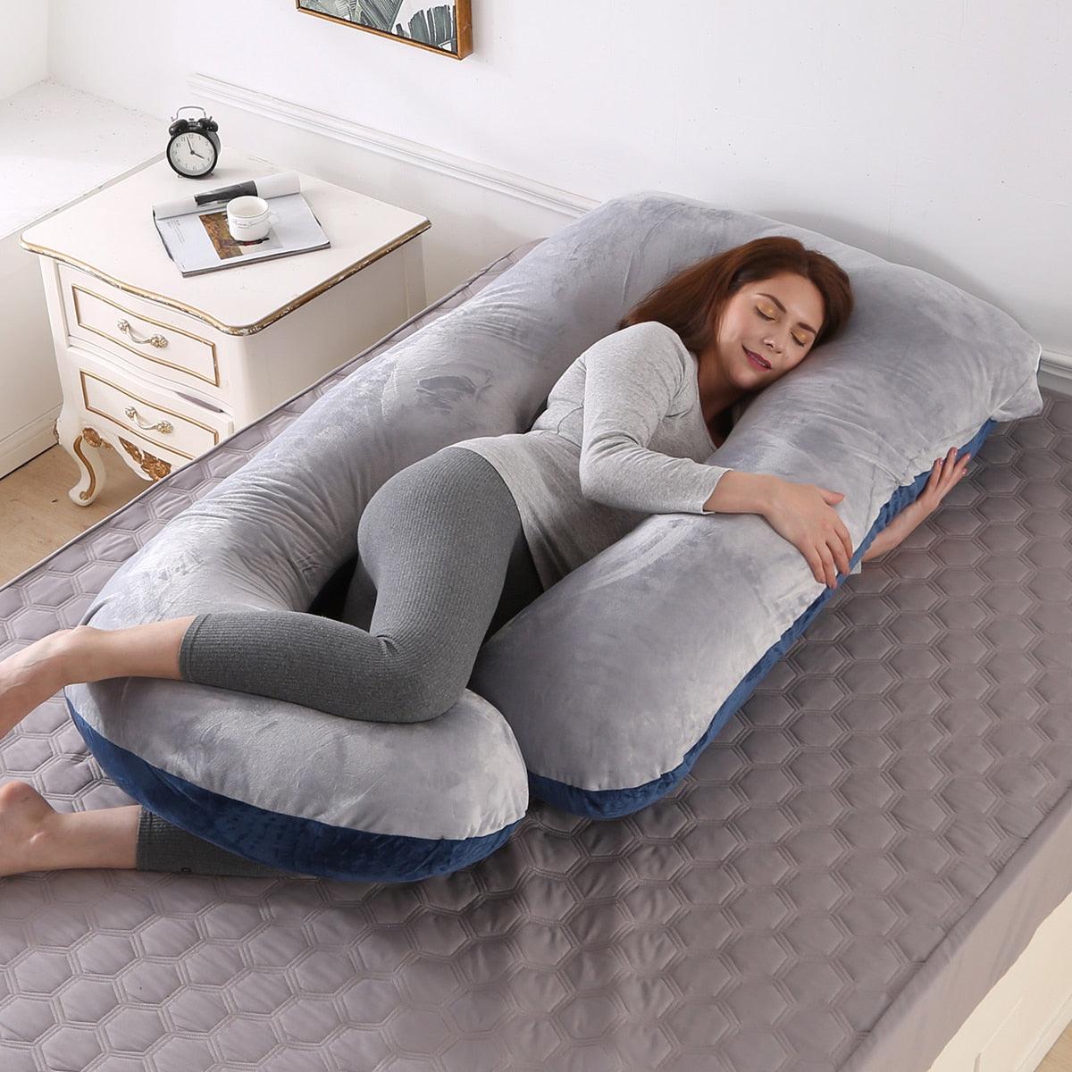 Superior Quality Pregnancy Pillow - Large Size Sleeping - Support Pillow For Pregnant Women - Nice J Shape Maternity Pillows (8Z2)(9Z2)(1Z3)(1U7) - Deals DejaVu