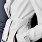 Great Spring Runway Women White Long Leather Trench Coat - Long Sleeve Elegant Luxury fashion Womens Coats- New Designer (TB8B)(TB8A)(TP3)(1U23) - Deals DejaVu