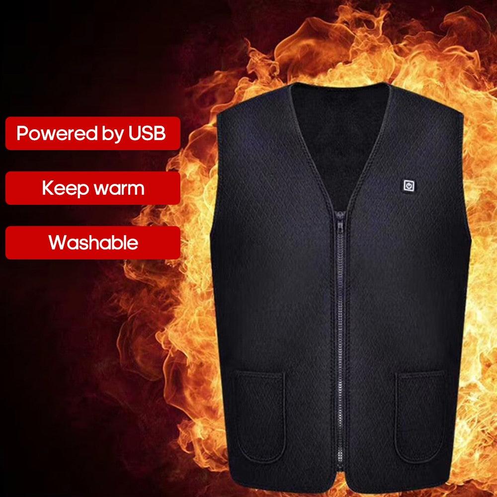 Trending Heated Vest - Men's Women Electric Heating Jacket - USB Charging Warmer Winter Sports Tank Top (1U100)(1U8)