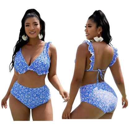 Women Plush Size Bikinis Set - Swimwear  High Waist Swimming Suits - Bathing Beachwear (TB8D)(1U26)(F26) - Deals DejaVu