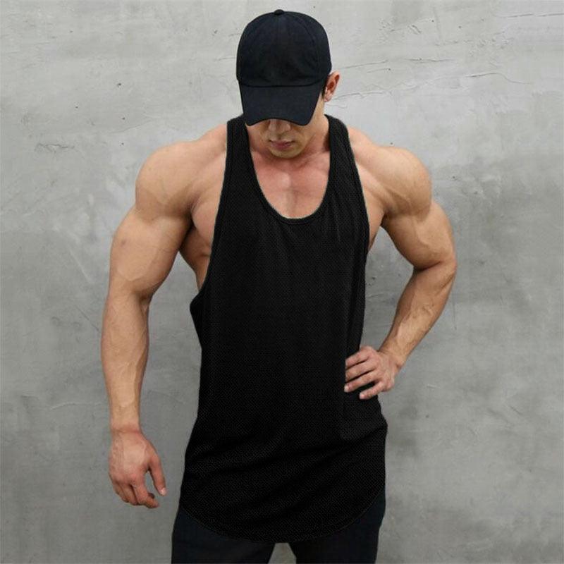 New Summer Brand Vest Mesh Gym Clothing - Mens Tank Tops Sleeveless Shirt - Bodybuilding Equipment Fitness Men's Stringer Tank Top (TM7)(1U101)(1U100)