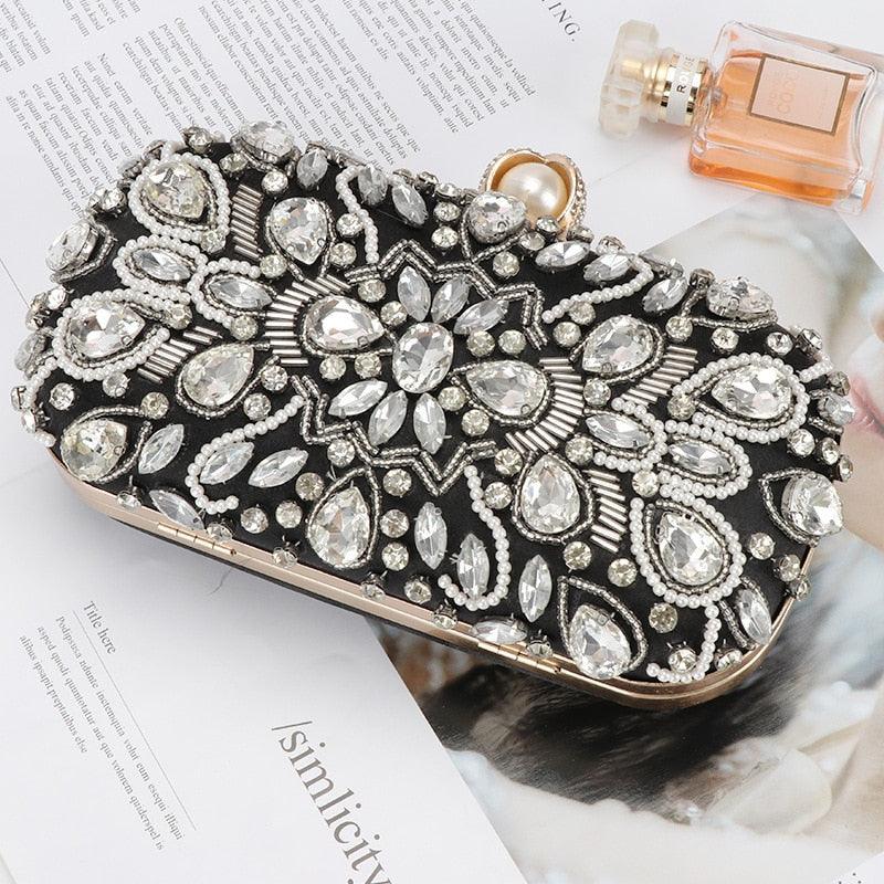 Hot Vintage Wedding Clutch Women Evening Bag - Party Purse And Handbag Rhinestone Pearl Beaded Luxury Bag Women Shoulder Bag (WH1)(WH6)(1U43) - Deals DejaVu