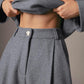 Amazing Office Work Trousers Ladies High Waist Gray Pants - Women Autumn Winter Woolen Pocket Casual Pencil Pants Female Fashion (BP)(1U25) - Deals DejaVu