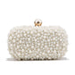 New Women Full Pearl Small Evening Clutch - Festa Chic Embroidery Beading Luxury Handbag Shoulder Chain Design Wedding Purse (WH1)(WH6)(1U43) - Deals DejaVu