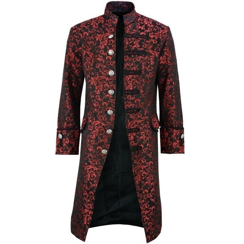 Trending Men Coat Jacquard Trench Coat - Men Vintage Medieval Gothic Mens Long Coat Halloween Cosplay Prince Trench Coats Men 5XL (D100)(TM4)(CC1) - Deals DejaVu