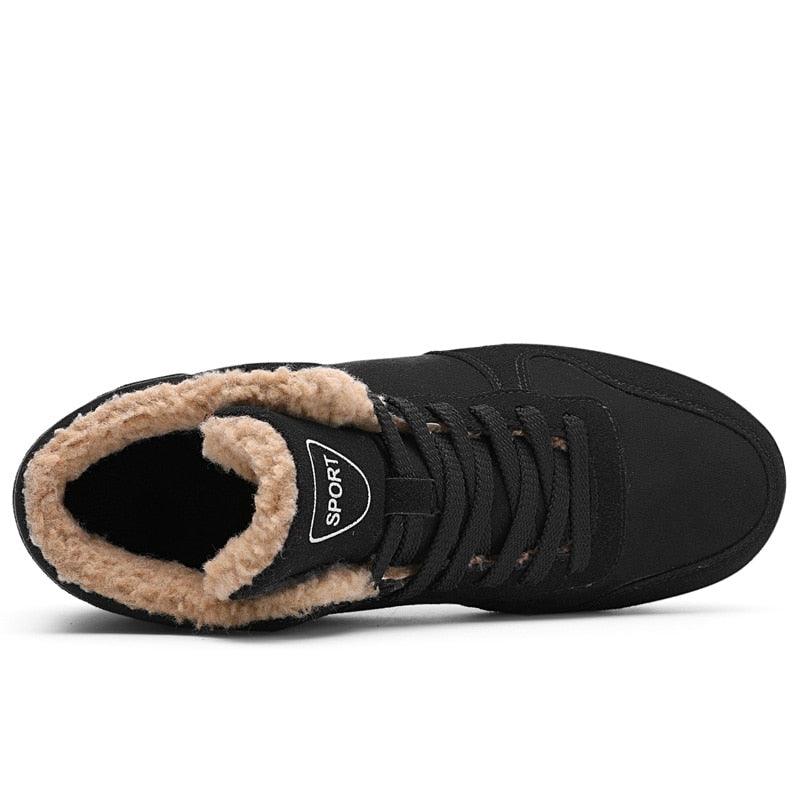 Great Winter Men Boots - Casual Plush Women High-top Shoes Lace-Up Breathable Couple Footwear 2021 Brand Quality Flats Hot Sale (MSC3)(MCM)(1U16)(1U12) - Deals DejaVu
