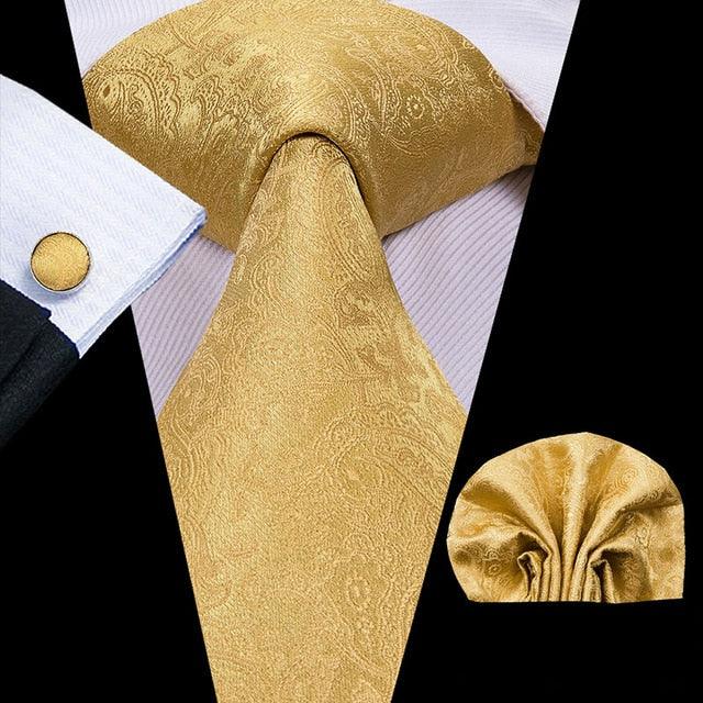 Great 100% Silk Floral Paisley Men's Tie Set 8.5cm - New Design Hanky Cufflinks Top Quality Necktie (MA2)(F17)