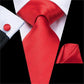 Christmas Ties - Men Hanky Cufflinks Set - 100% Silk Gifts (D17)(MA2)