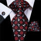 Christmas Ties - Men Hanky Cufflinks Set - 100% Silk Gifts (D17)(MA2)