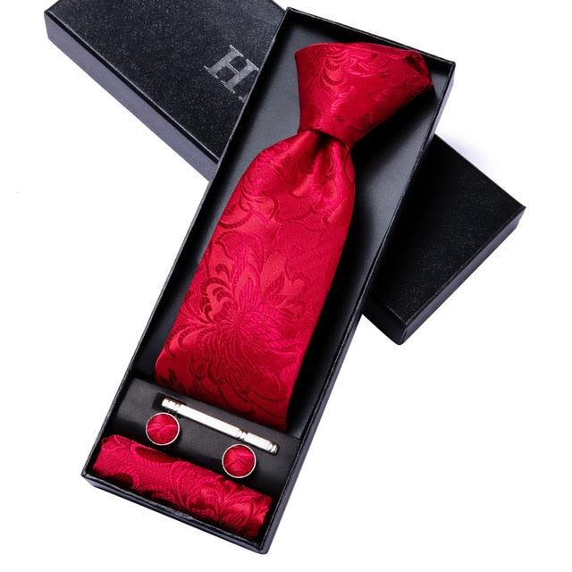 Floral Classic Luxury Men's Tie Set - Silk Large Fashion Gift (MA2)