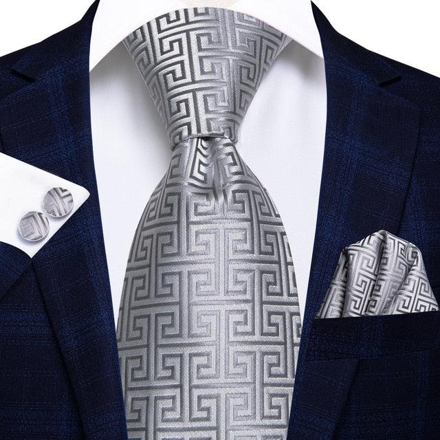 Trending Paisley Ties For Men - Hanky Cufflinks Set - New Designer Fashion Style Cravat (D17)(MA2)
