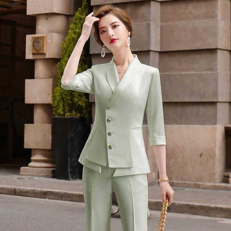 High Quality Casual Women's Suit - Two Piece Set - Elegant Ladies