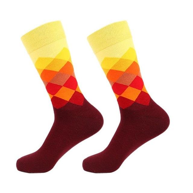 Compression Socks - Unisex Combed Cotton Colorful Socks (1U92)