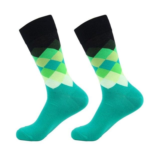 Compression Socks - Unisex Combed Cotton Colorful Socks (1U92)