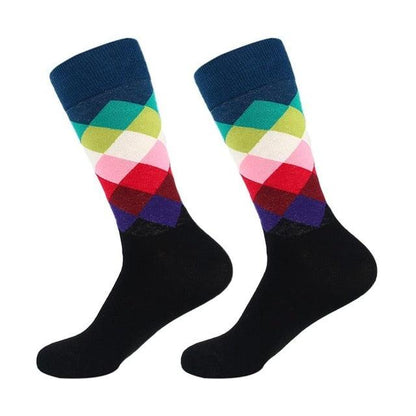 Compression Socks - Unisex Combed Cotton Colorful Socks (1U92)