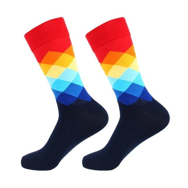 Compression Socks - Unisex Combed Cotton Colorful Socks (1U92)