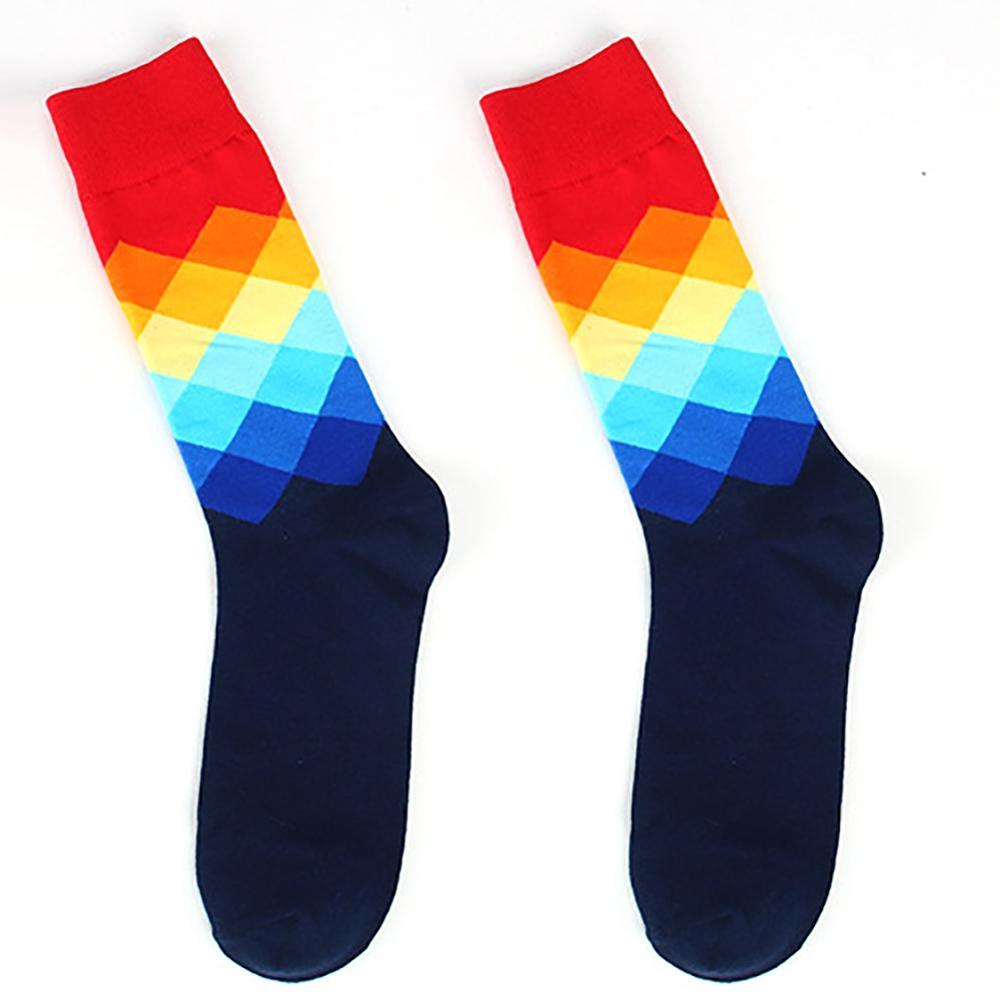Compression Socks - Unisex Combed Cotton Colorful Socks (1U92)
