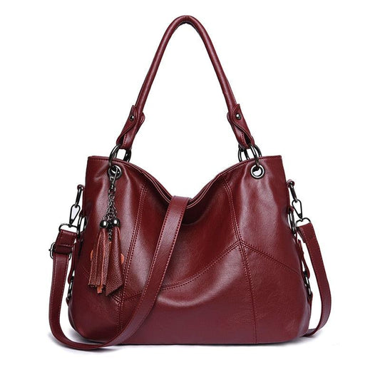 High Quality Genuine Leather Tassel Luxury Handbag - Women's Designer Handbags (3U43)