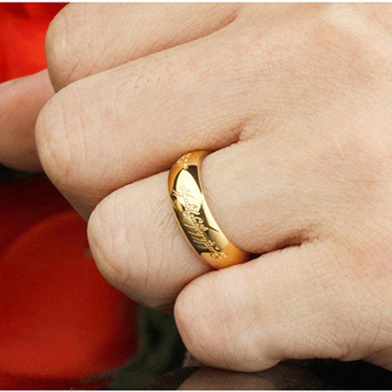 Great Gold Color Rings - Good Gift Stainless Steel One Ring Of Power Jewelry (MJ1)